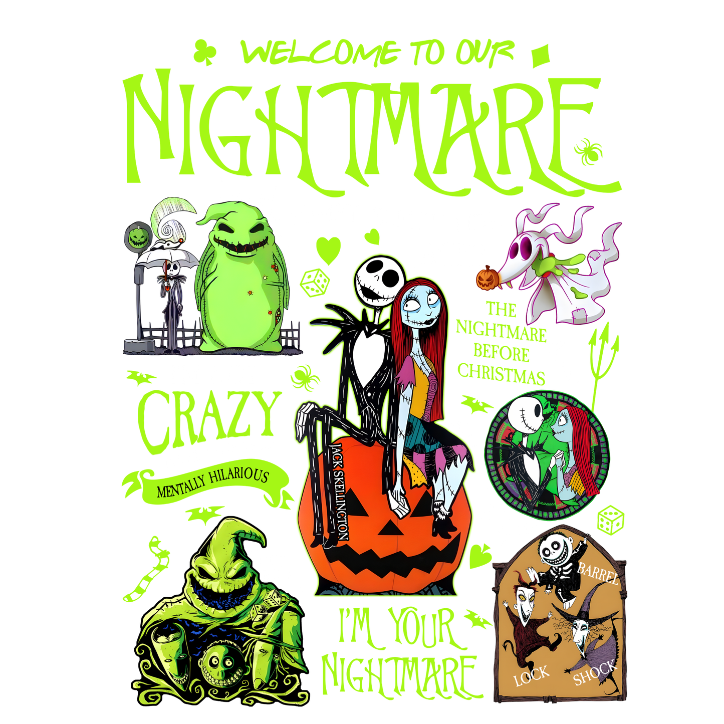 Spooky season nitemare before Christmas (green)