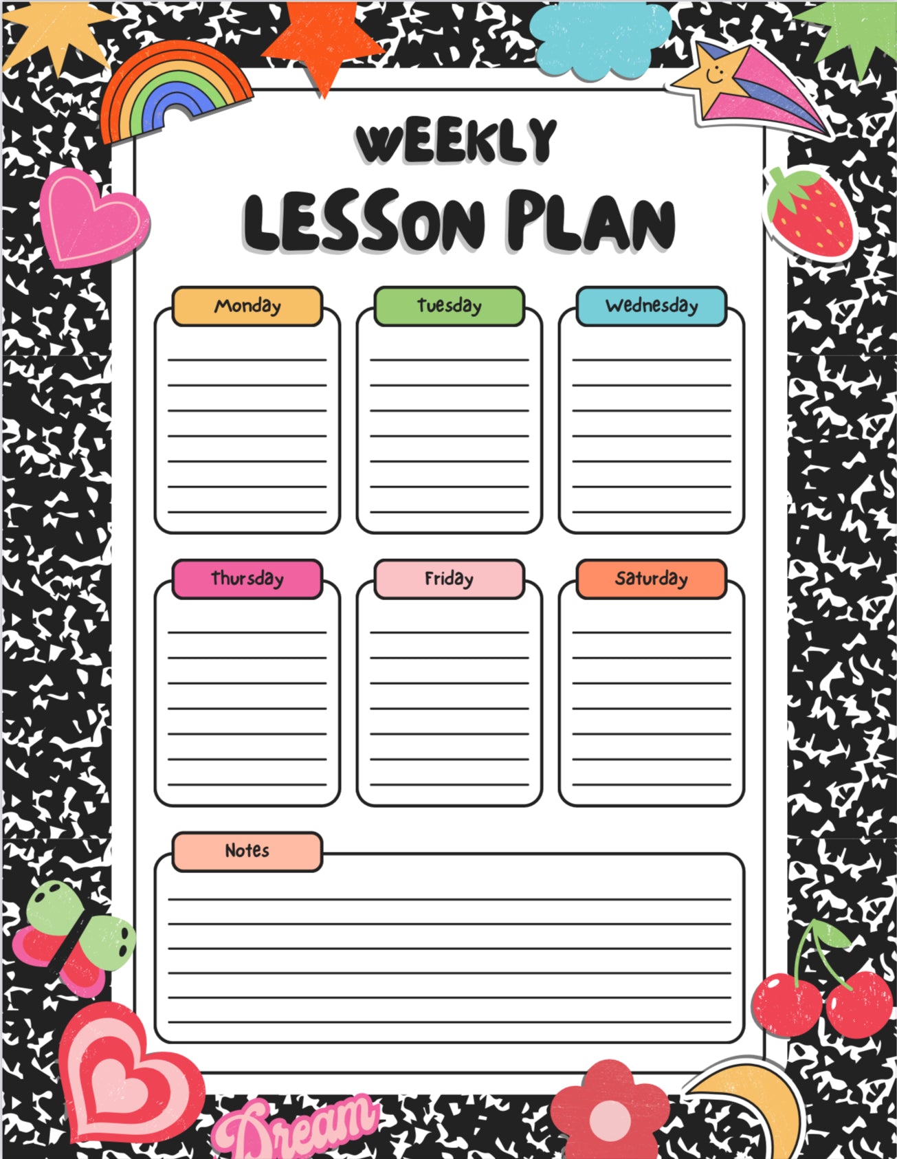 Weekly lesson plan